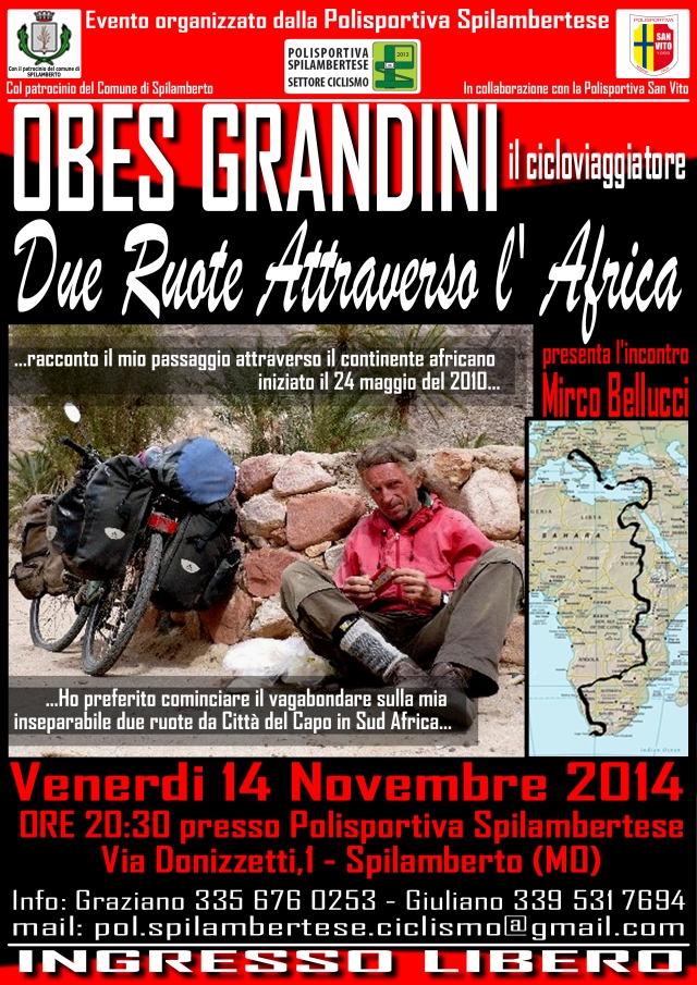 Locandina_OBES GRANDINI_Due ruote attraverso l Africa
